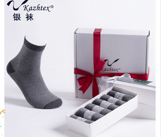 2015银纤维专利防臭袜 2色6双外贸原单男盒装袜子 热销产品袜子